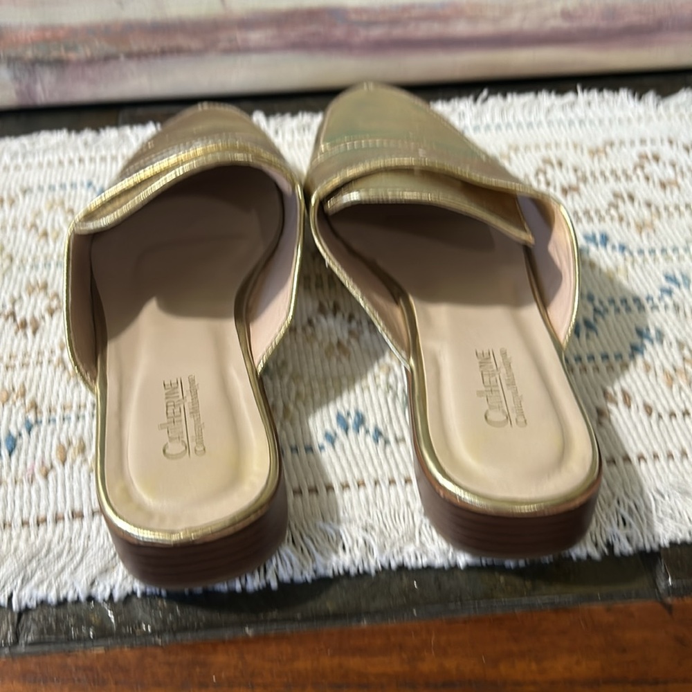 Catherine tuxedo mules size 9, gold - Picture 4 of 6